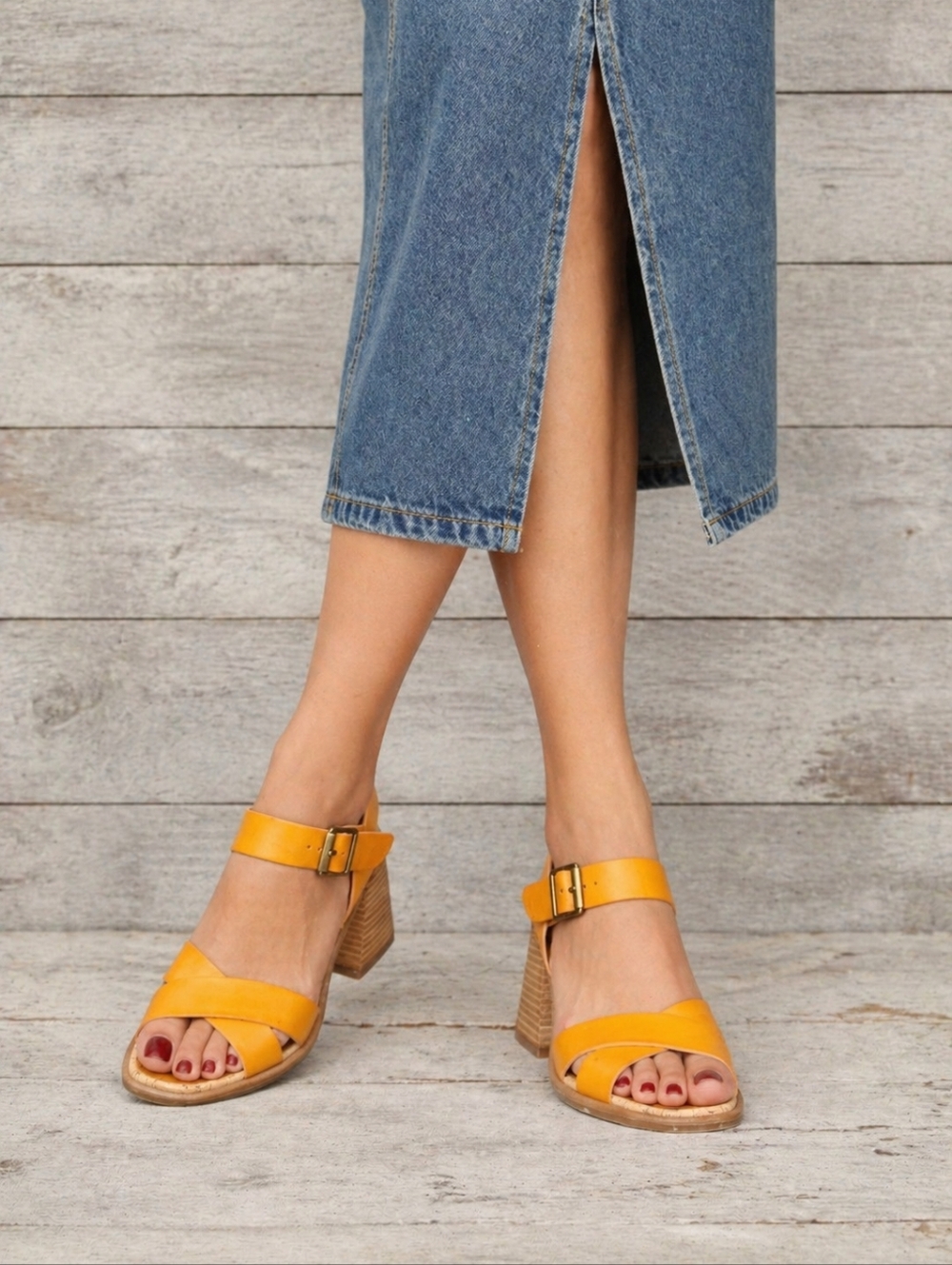 Korks Sandals 11 Orange Vegan CrissCross Leather Pacye Block Chunky Heel New$110